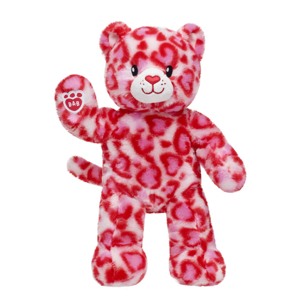 Build-A-Bear 16" Wild Hearts Leopard Stuffed Animal Plush Toy - Red