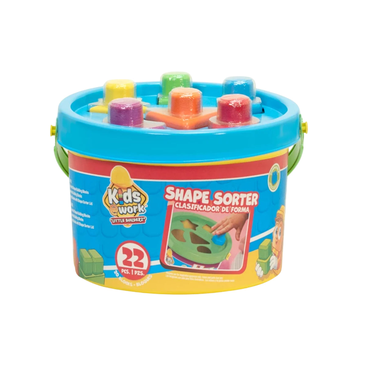Kids @ Work Block Sorter Bucket (22-Pieces)