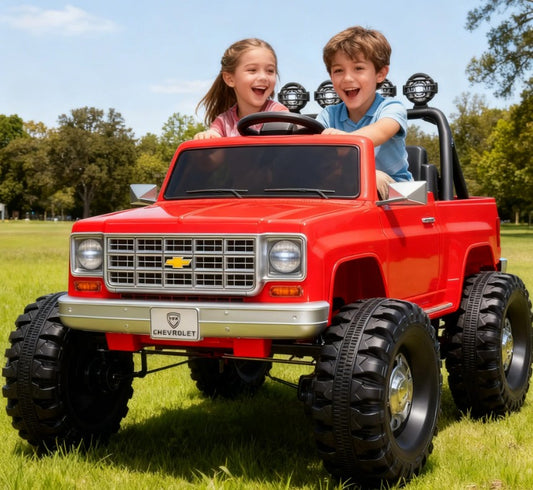 BBJ Toys 24V Chevrolet Cheyenne Ride On Toy Car - Red