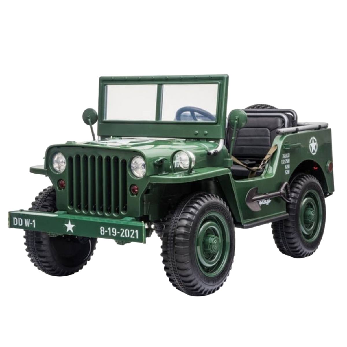 BBJ Toys Ride On Remote Control Military Jeep
