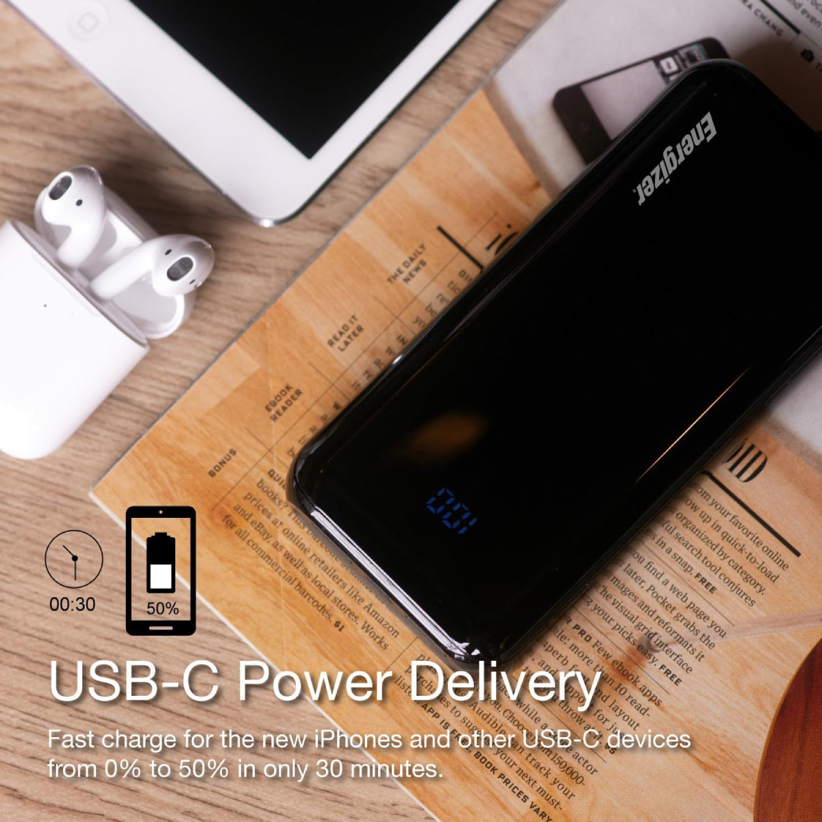 Energizer UE10011PQ 10000mAh Power Bank - Black