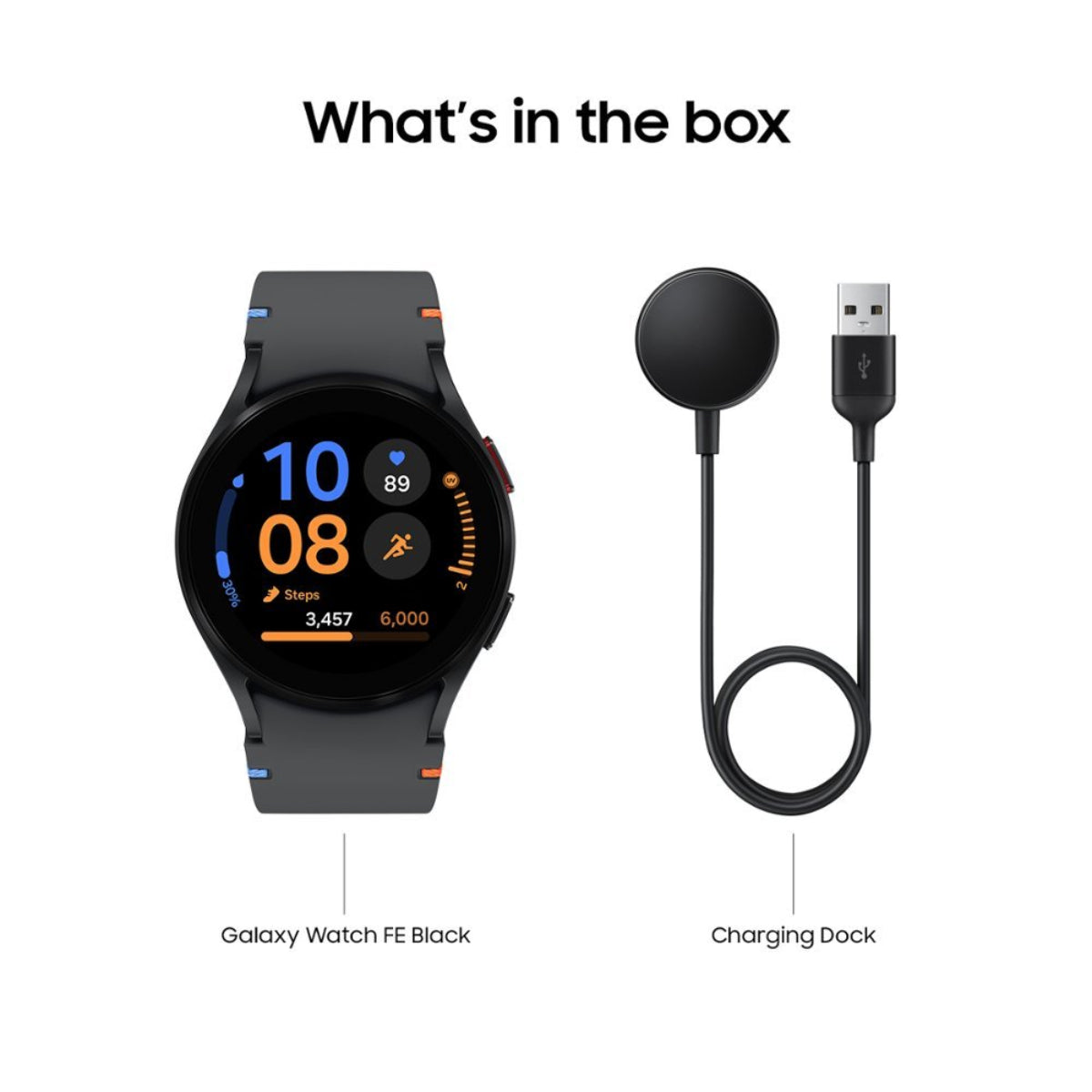 Reloj inteligente Samsung Galaxy Watch FE de 40 mm con caja de aluminio y correa deportiva negra - Bluetooth