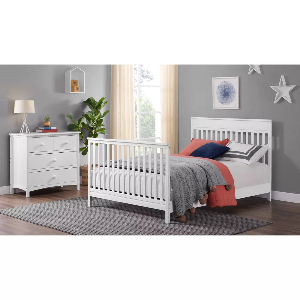 Oxford Baby Castle Hill Barn White 4-in-1 Convertible Crib