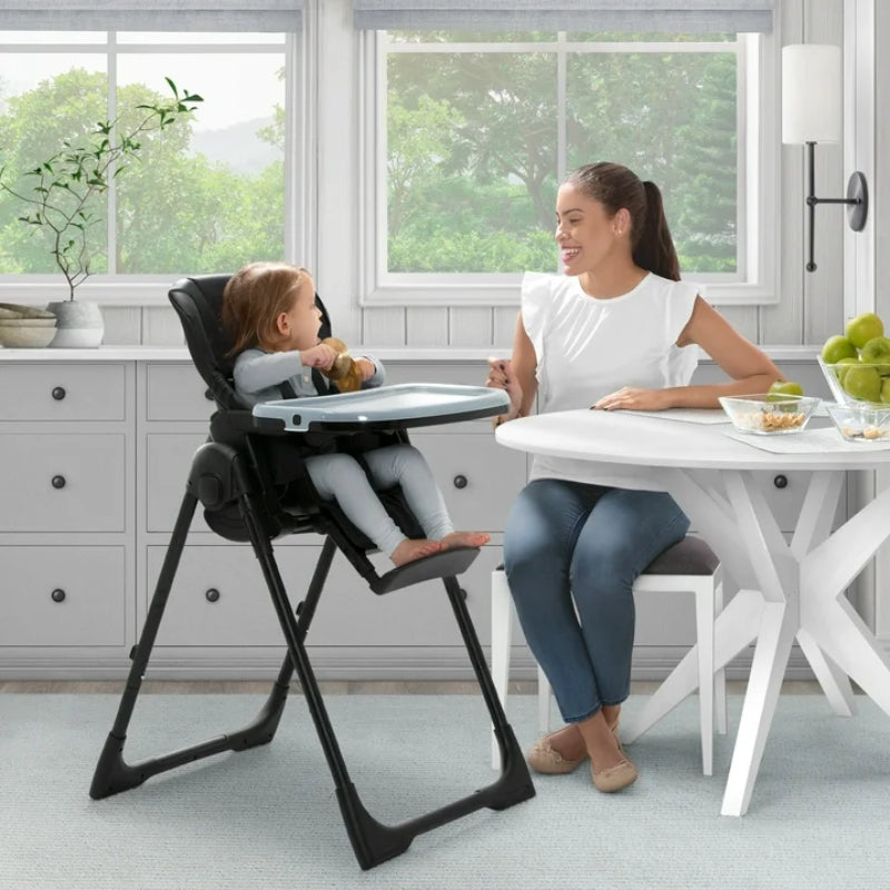 Jeep Classic Convertible 2-in-1 High Chair with Adjustable Height, Recline & Footrest- Black