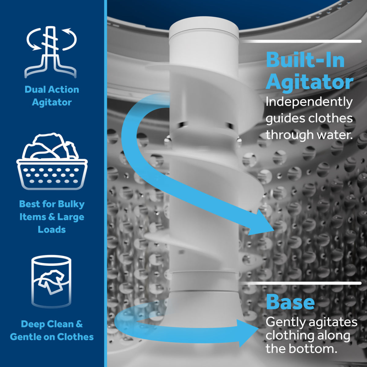 Lavadora de carga superior GE GTW385ASWWS de 4,3 pies cúbicos con tecnología Cold Plus, color blanco