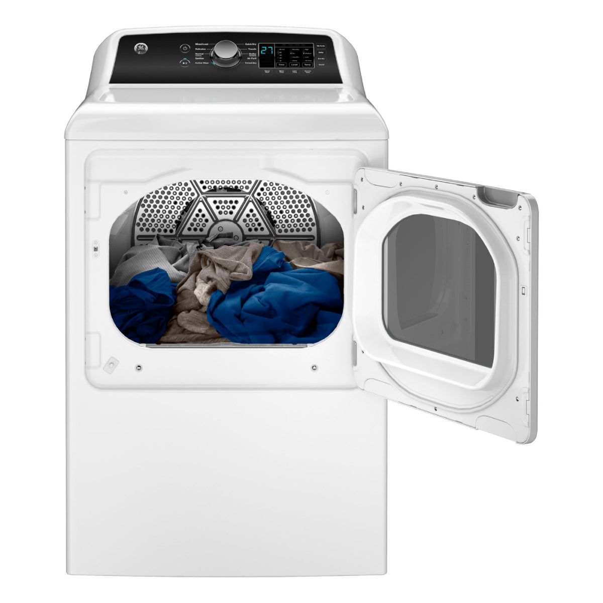 GE GTD58EBSVWS 7.4 cu. ft. Front Load Electric Dryer with Up To 120 ft. Venting - White