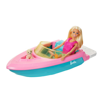 Juego de Barbie con barco y cachorro