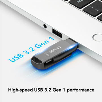 Lexar LJDD400 256GB JumpDrive D400 USB 3.2 Gen 1 Type-C Dual Drive - Gray