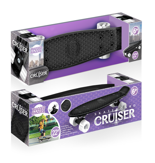 Rugged Racers 22" Skateboard Cruiser - Black