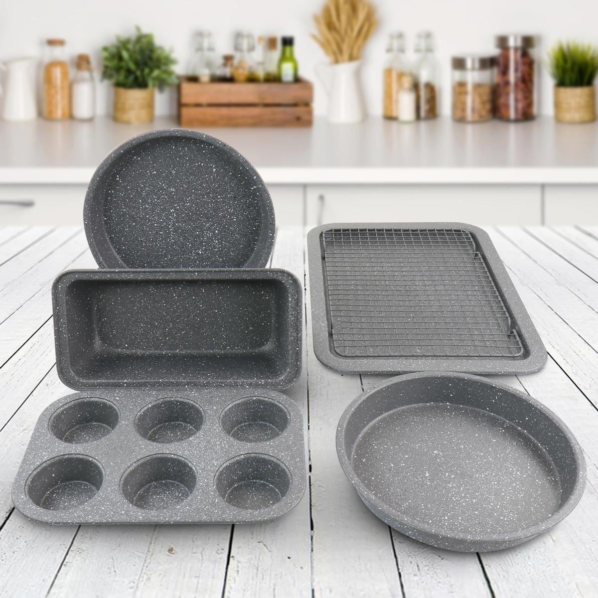 Oster Carbon Steel Non-Stick Bakeware Set (6-Piece) - Graystone