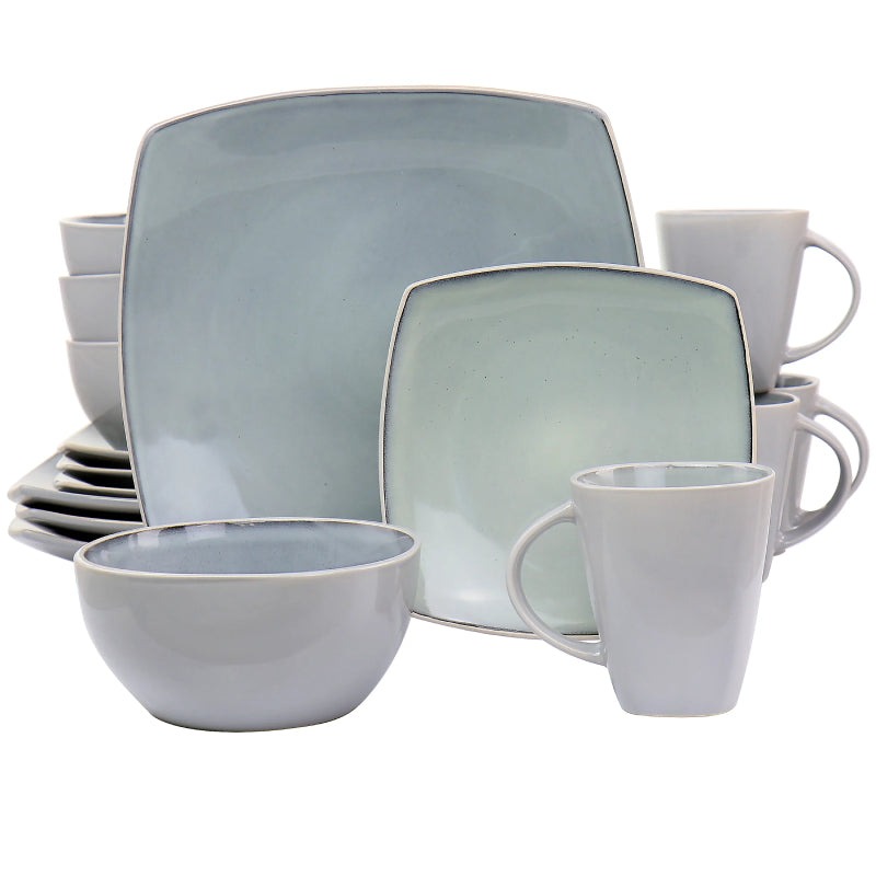 Gibson Soho Lounge Stoneware Dinnerware Set (16-Piece) - Light Gray