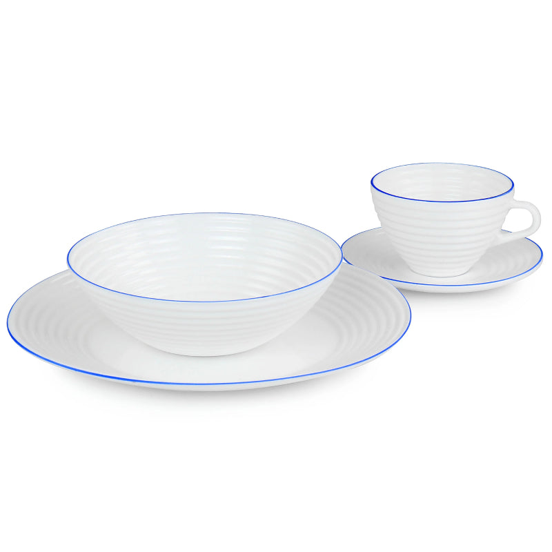 Oster Juego De Vajilla Opal Glass Dinnerware Set (16-Piece) - White