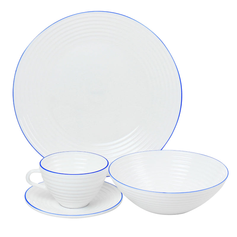 Oster Juego De Vajilla Opal Glass Dinnerware Set (16-Piece) - White