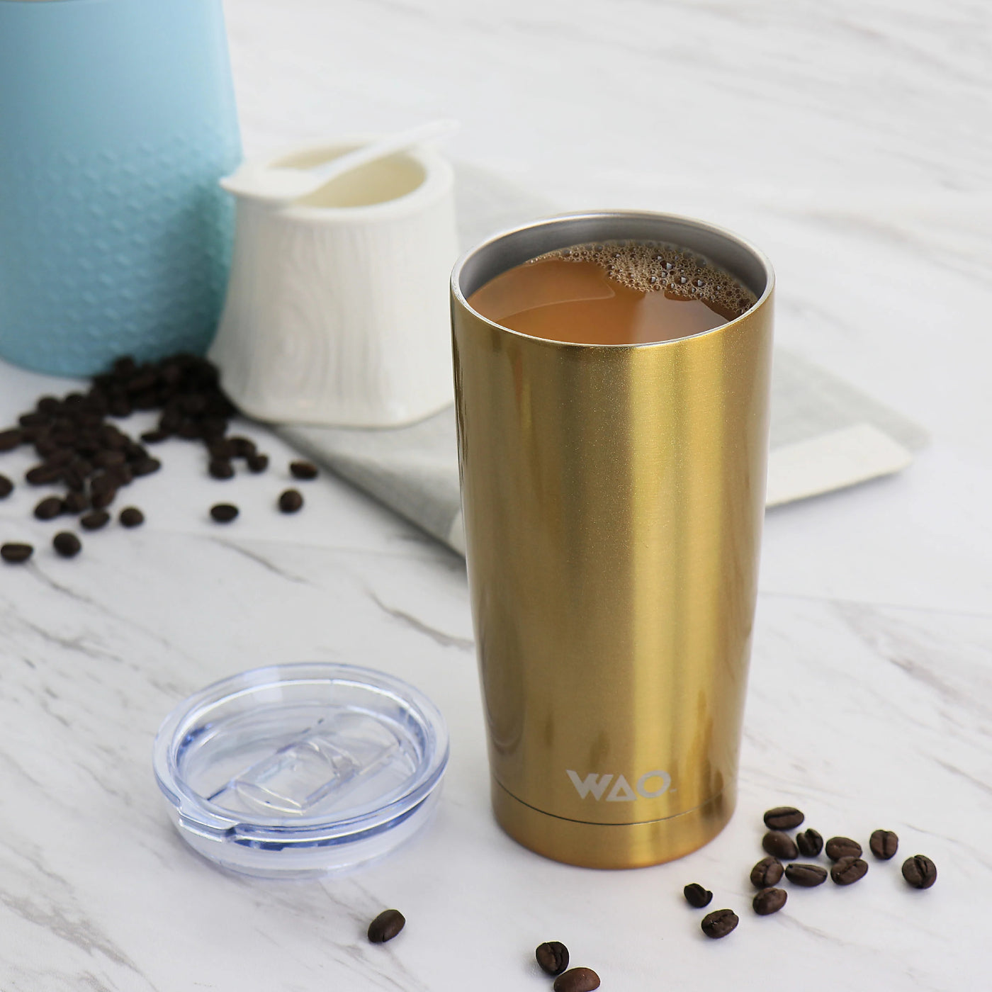 Gibson WAO 18 oz Stainless Steel Thermal Mug with Lid - Dark Gold