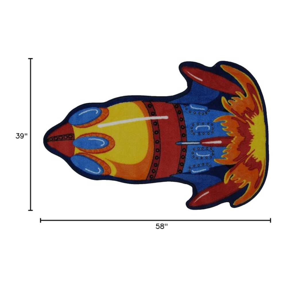L.A Rugs 3'3" x 4'8" Fun Time Rocket Shaped Area Rug