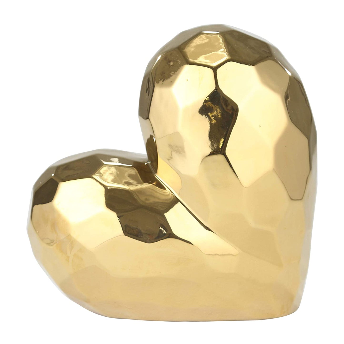 Sagebrook Home Glam Ceramic 8" Heart Sculpture- Gold