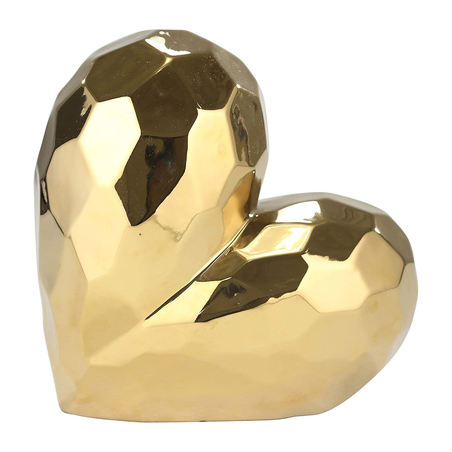 Sagebrook Home Glam Ceramic 8" Heart Sculpture- Gold