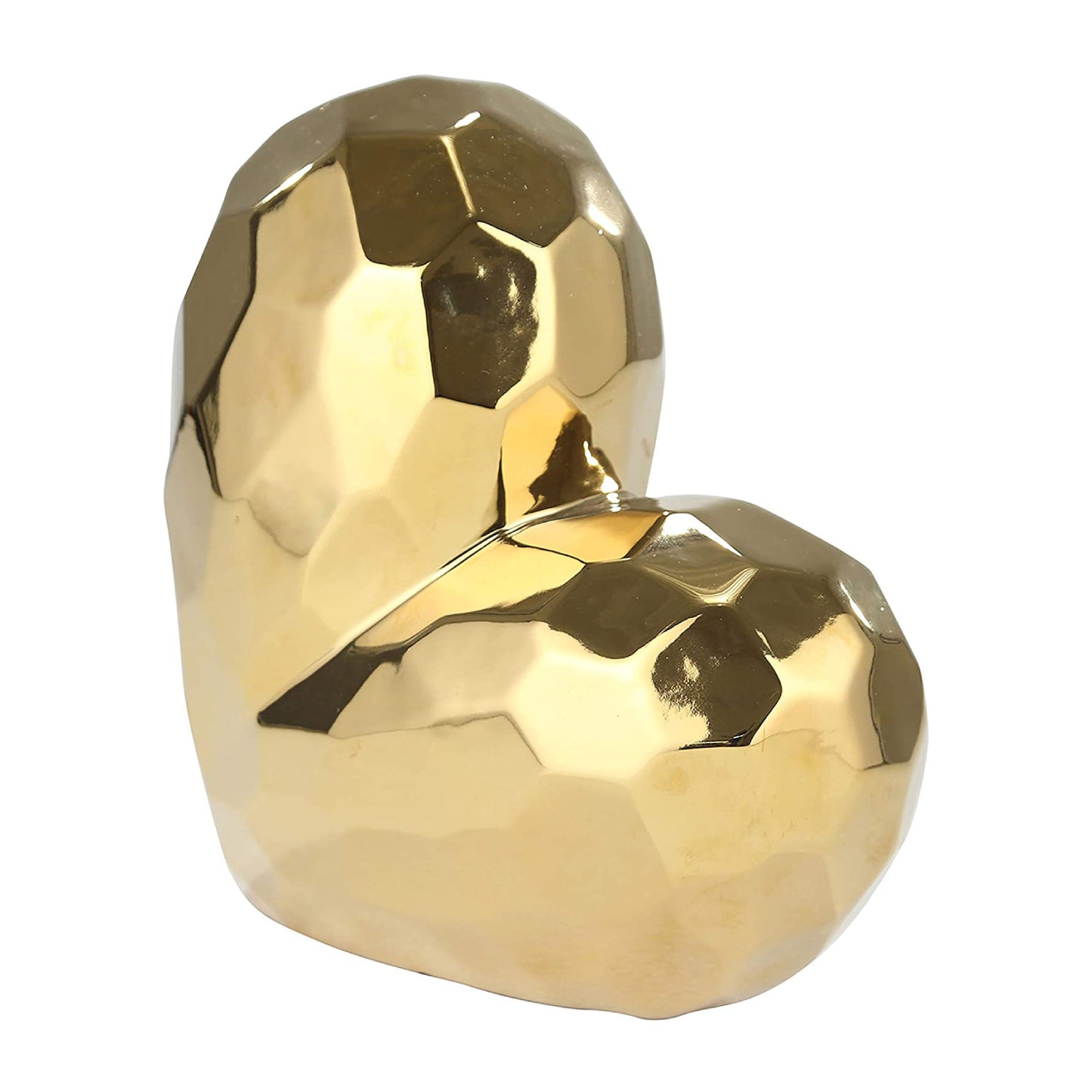 Sagebrook Home Glam Ceramic 8" Heart Sculpture- Gold