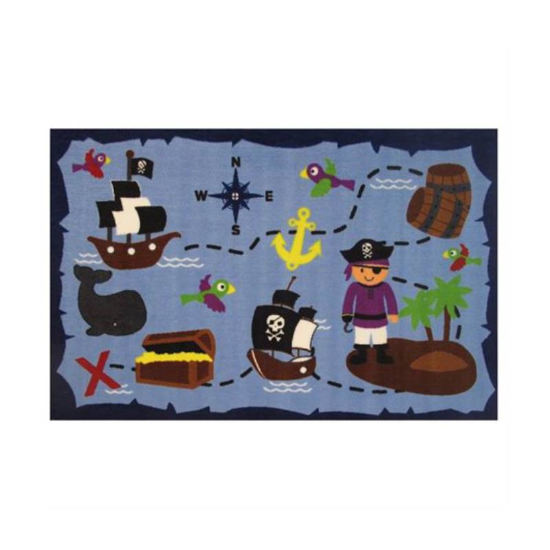 L.A Rugs 3'3" x 4'10" Fun Time Ahoy Matey Rectangular Area Rug - Blue