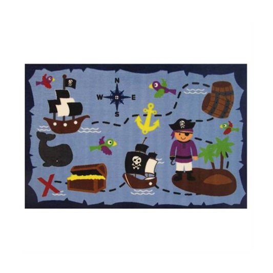 L.A Rugs 3'3" x 4'10" Fun Time Ahoy Matey Rectangular Area Rug - Blue