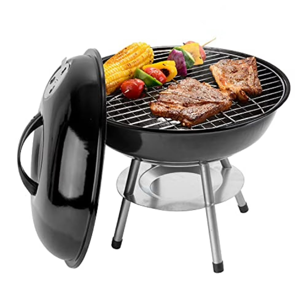 Alpine Cuisine 14" BBQ Charcoal Grill with Legs - Black