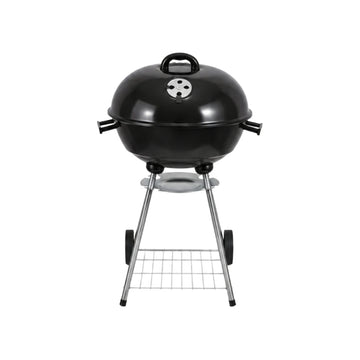 Parrilla de carbón con ruedas Alpine Cuisine BBQ-RS18, color negro