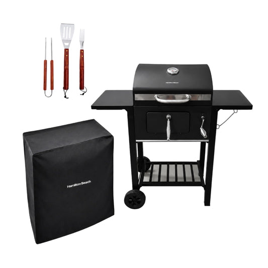 Hamilton Beach BBQ Grill with Tools and Cover - Black