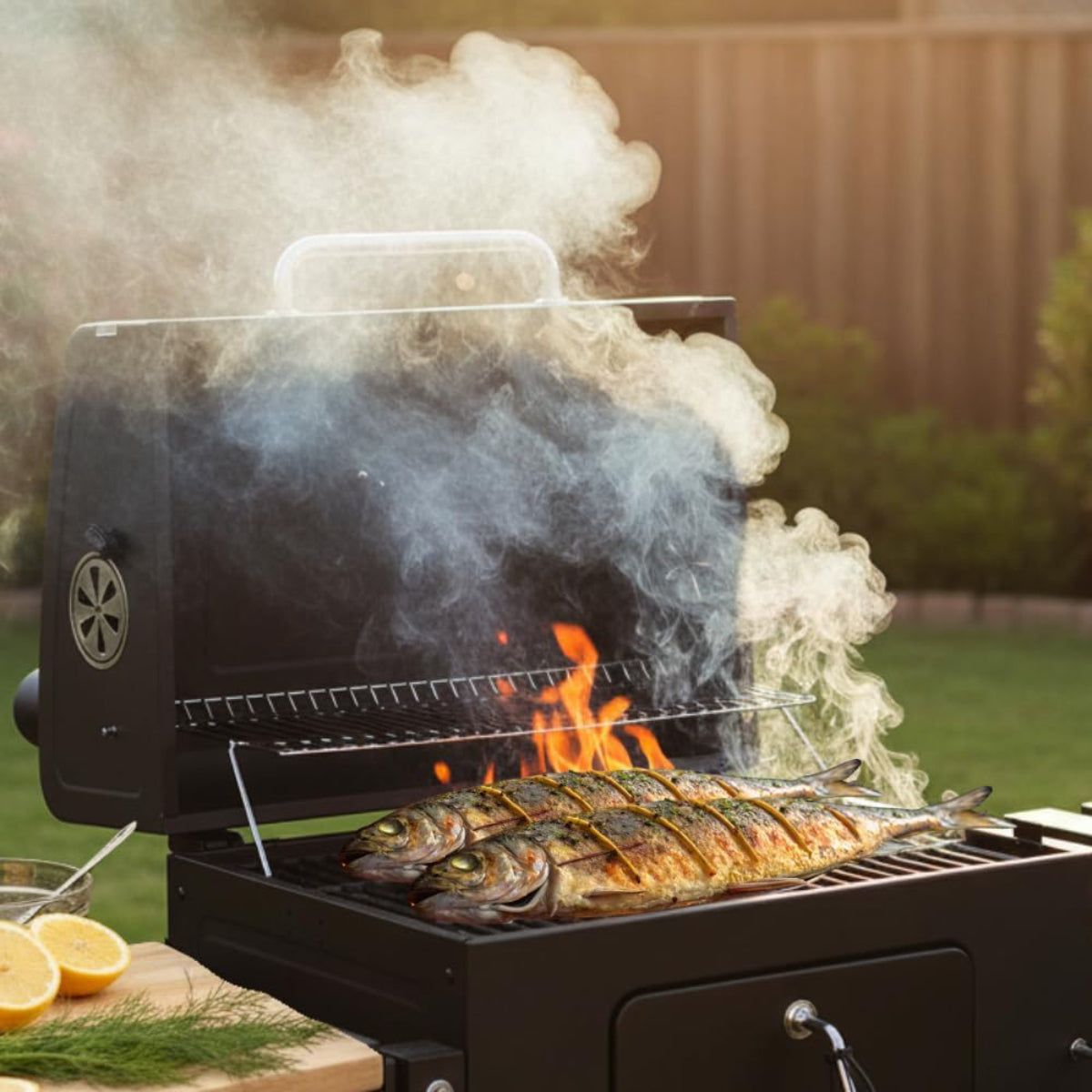 AC HNA621 Portable BBQ Grill with Lid - Black