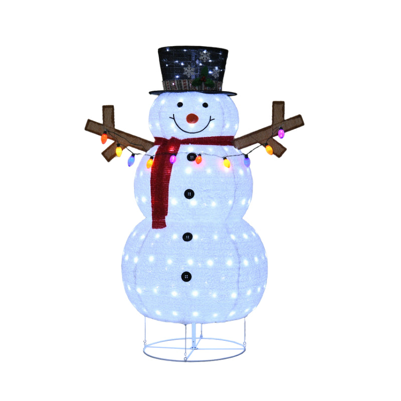Wovenbyrd Holiday Time 60" Light-Up Lantern Snowman - White