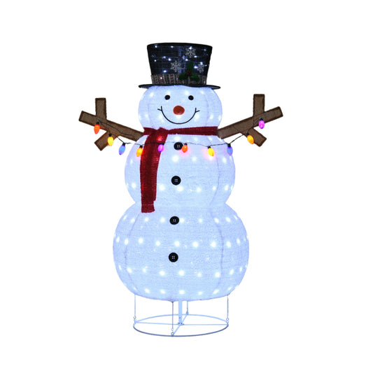 Wovenbyrd Holiday Time 60" Light-Up Lantern Snowman - White