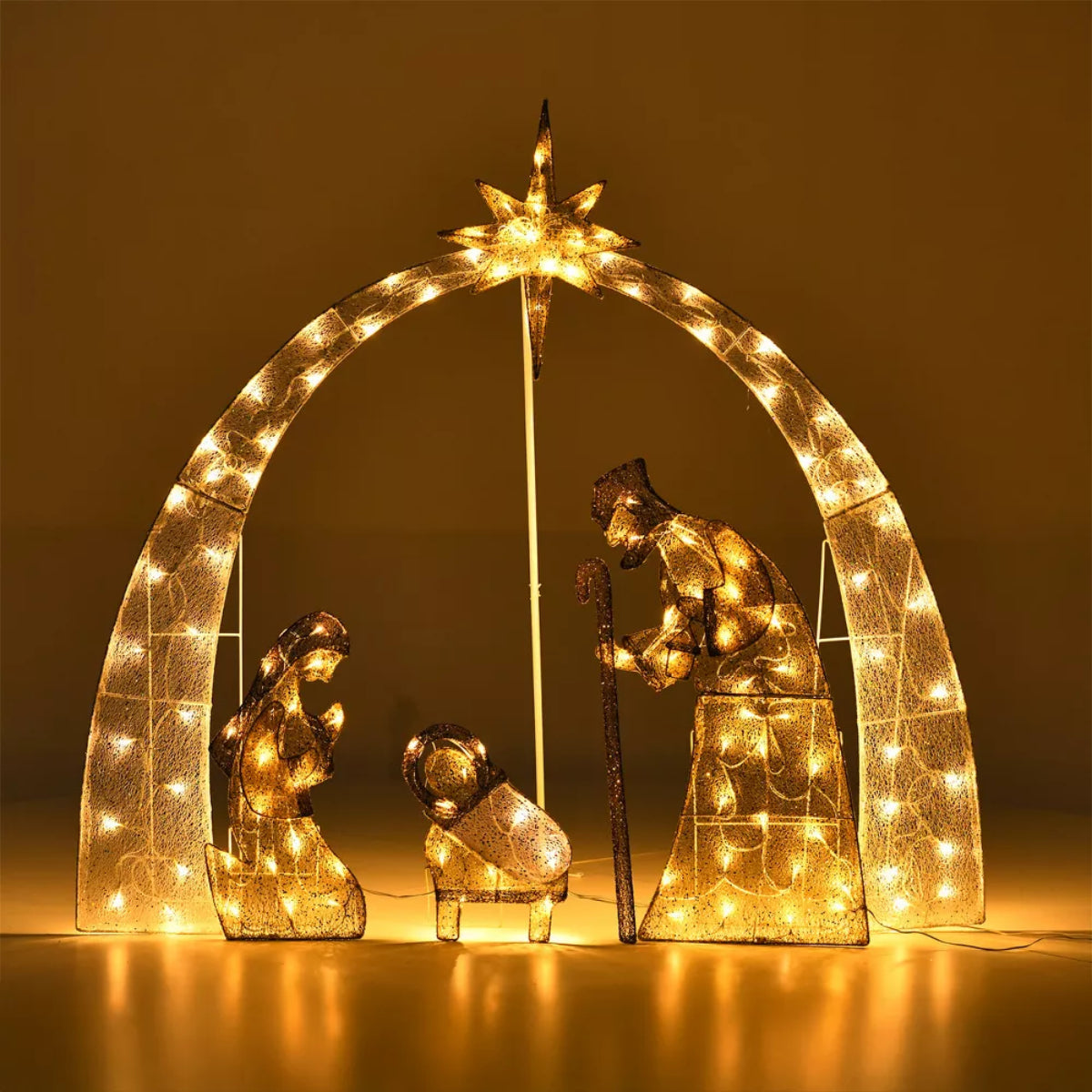 Wovenbyrd Holiday Time 54" Light-Up Nativity Scene Family Set
