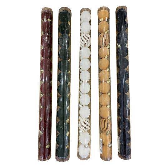 Gansu 1.5" Xmas Flocking Ball Ornament (12-Pieces) - Assortment