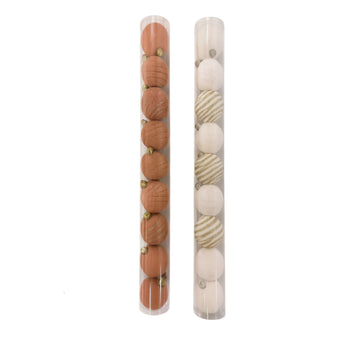 Gansu 2.3" Xmas Flocking Ball Ornament (9-Pieces) - Assorted