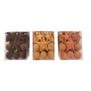 Gansu Xmas Flocking Ball Ornament (36-Pieces) - Assorted