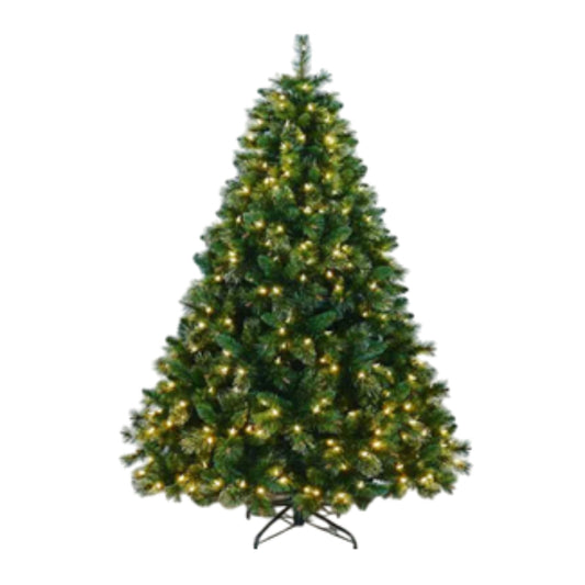 Gansu 6' Double Color Mixed Sharp Tip Christmas Tree with PreLit - Green