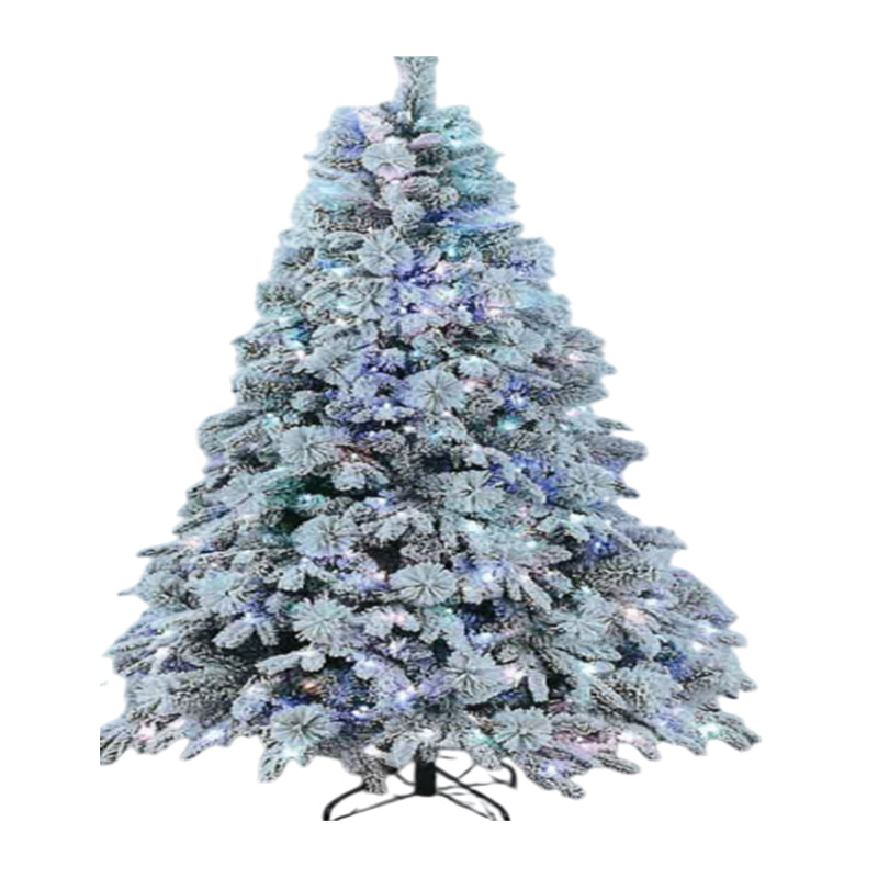 Gansu 6' Flocked Mixed Pine and Tips Christmas Tree with PreLit - White