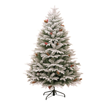 Árbol de Navidad TOI de 8 pies con puntas mixtas, piñas y bayas y copos de nieve