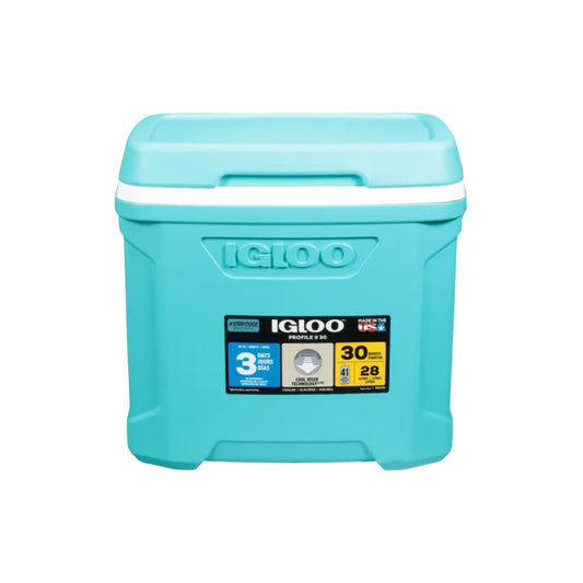 Nevera portátil Igloo Profile II de 30 cuartos de galón, color verde azulado