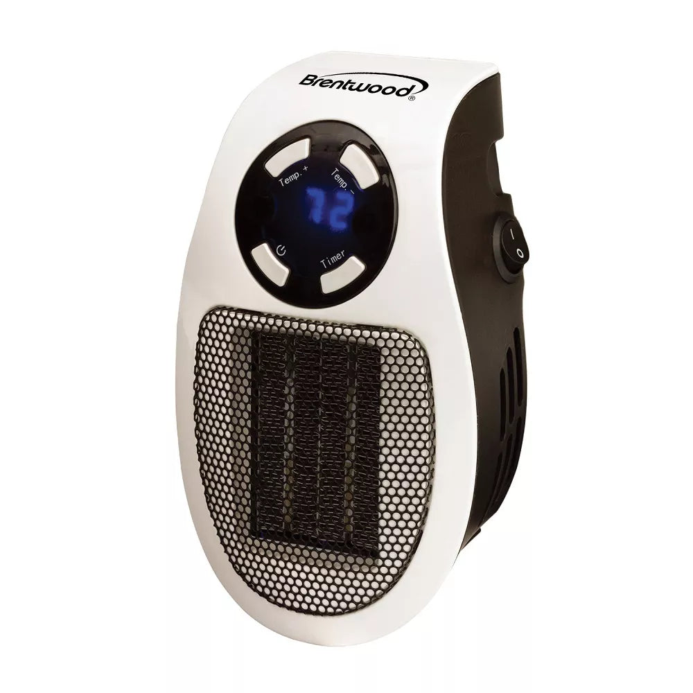 Brentwood H-C350W 350 Watt Plug-In Wall Outlet Space Heater - White