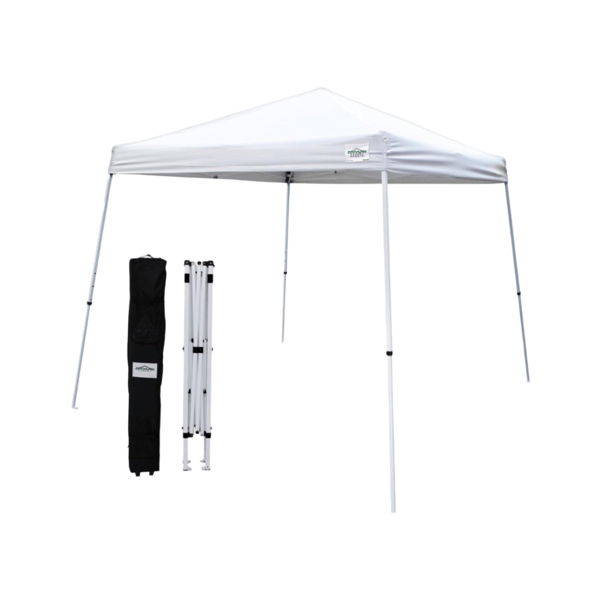 Caravan Canopy Cirrus 8' x 8' Instant Slant Canopy Kit with Roller Bag - White
