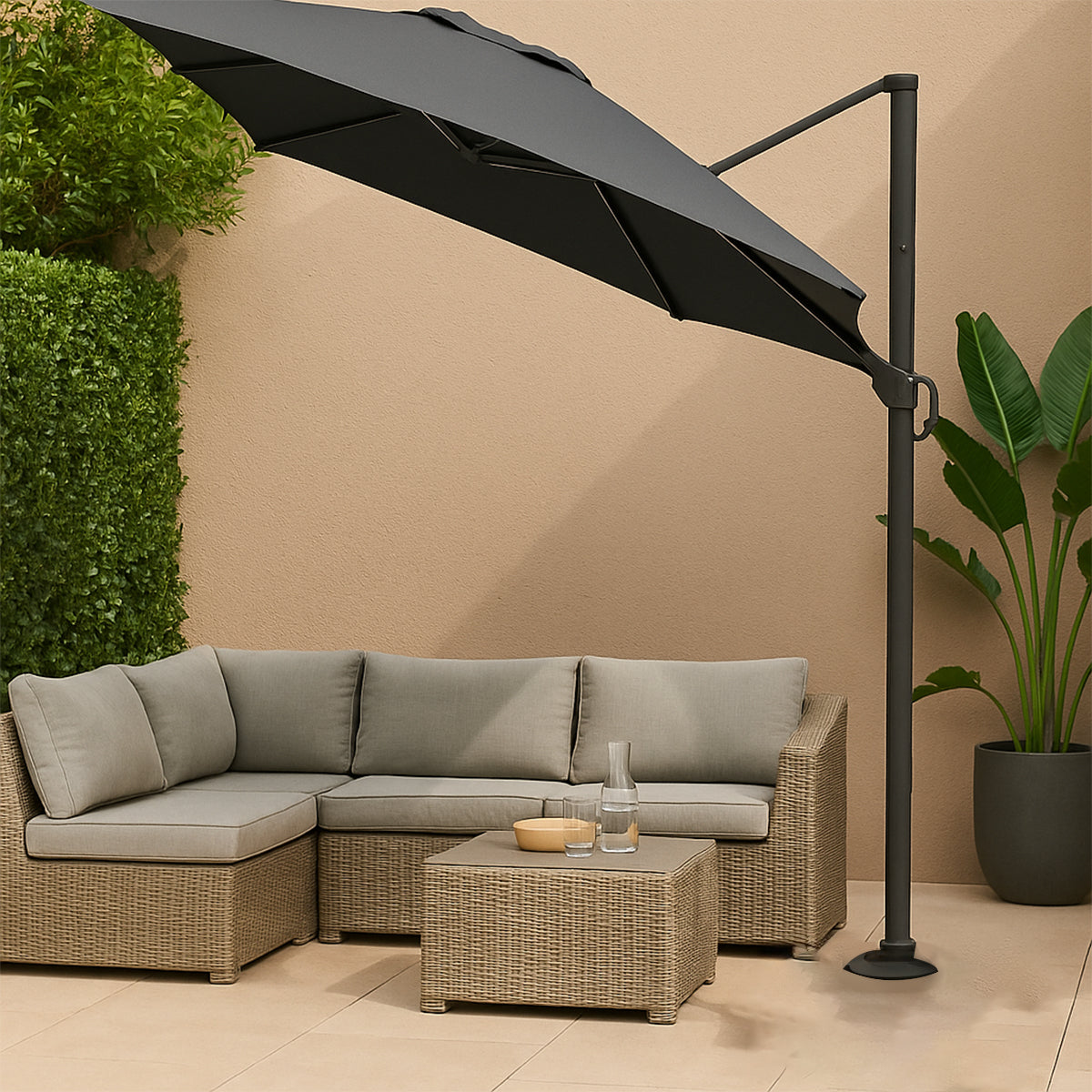 The Outdoor Institute Roma 9.8' Hanging Umbrella - Black