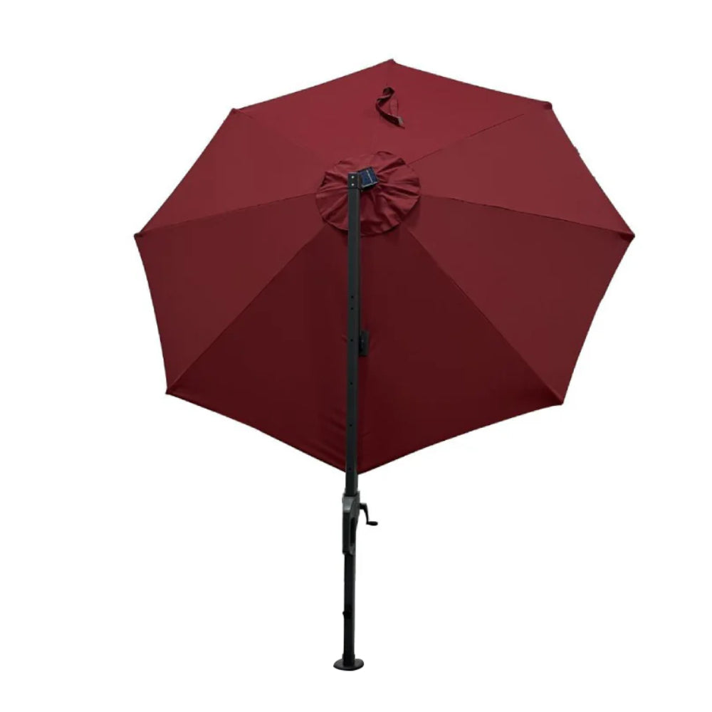 The Outdoor Institute Roma 9.8' Hanging LED Light Umbrella - Red/Black