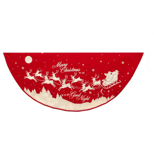 Falda de árbol de 48" con Papá Noel y renos 