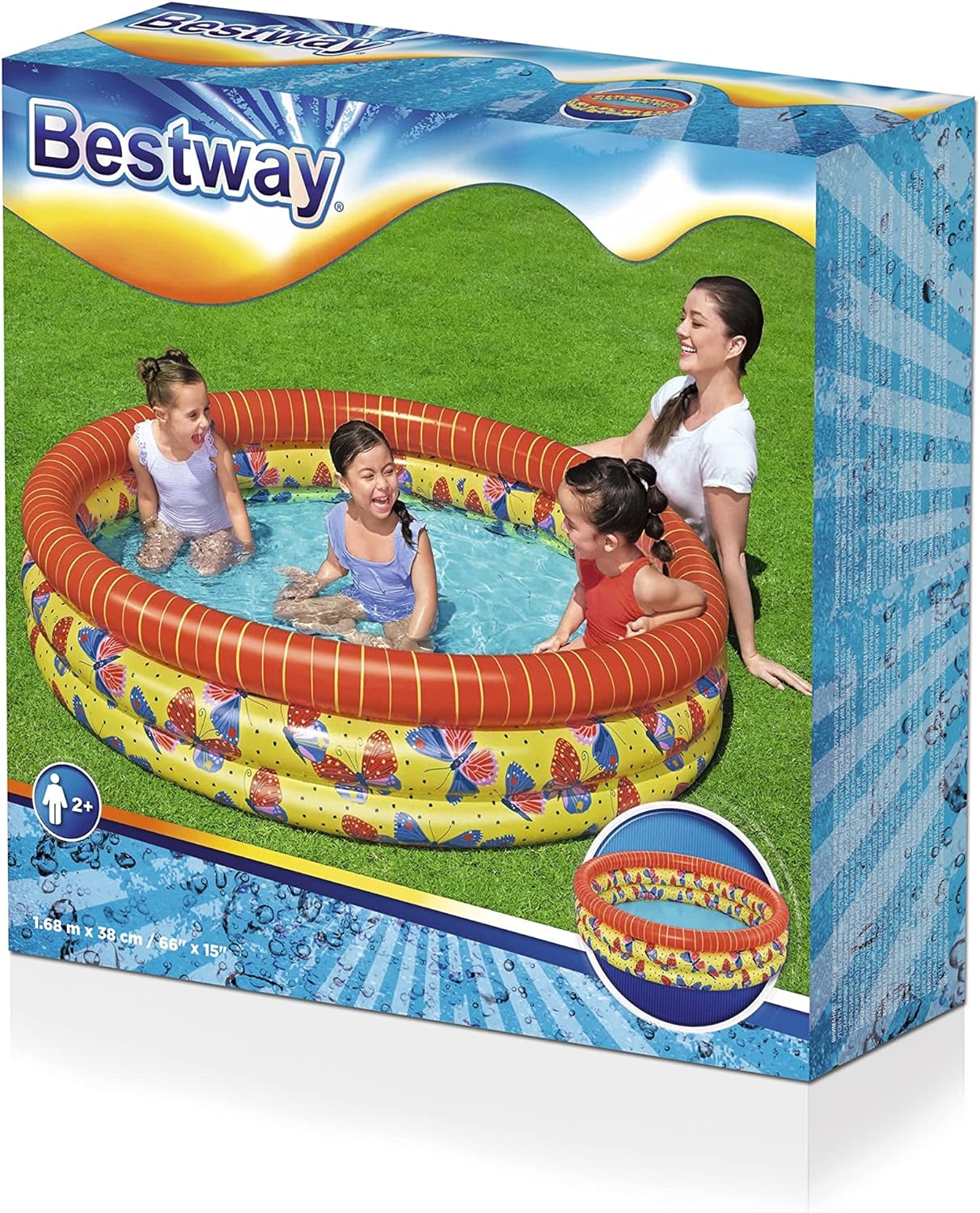 Hermosa piscina de juegos con forma de mariposa de Bestway