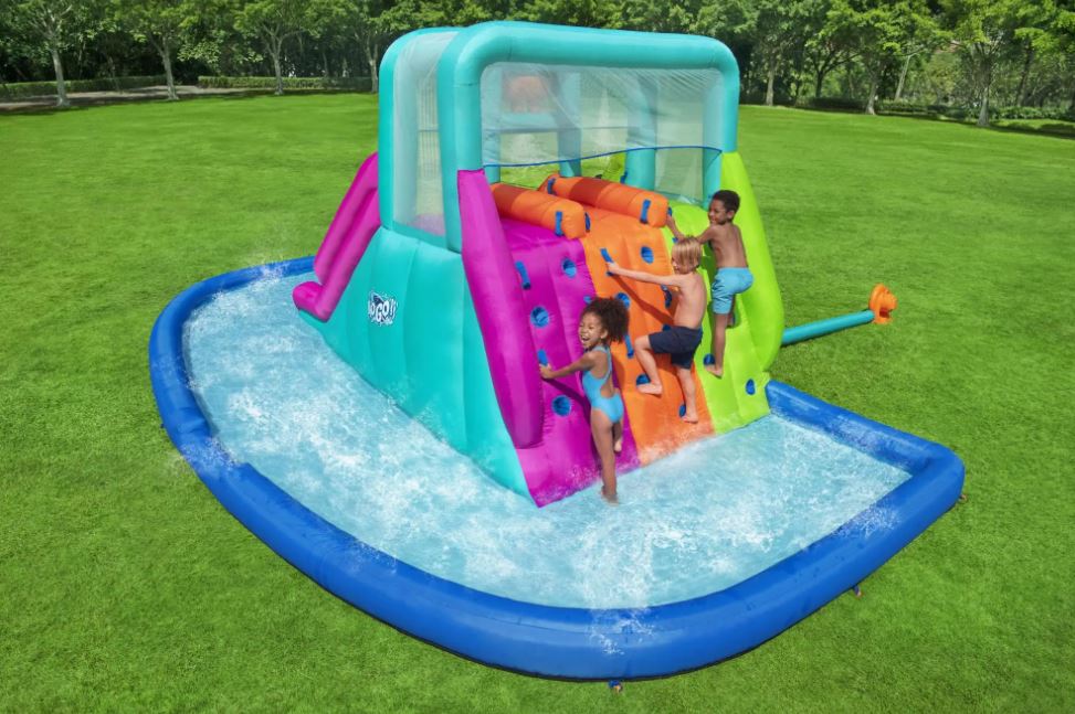 Bestway H2OGO! Triple Splash Course Inflatable Mega Water Park with Air Blower