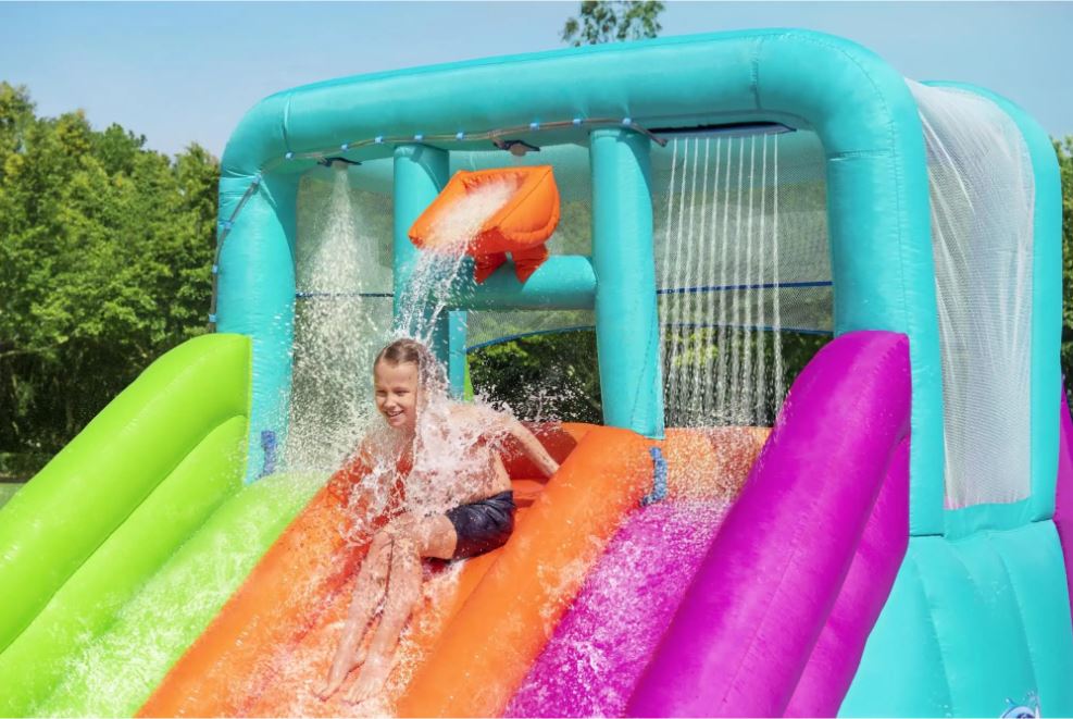 Bestway H2OGO! Triple Splash Course Inflatable Mega Water Park with Air Blower