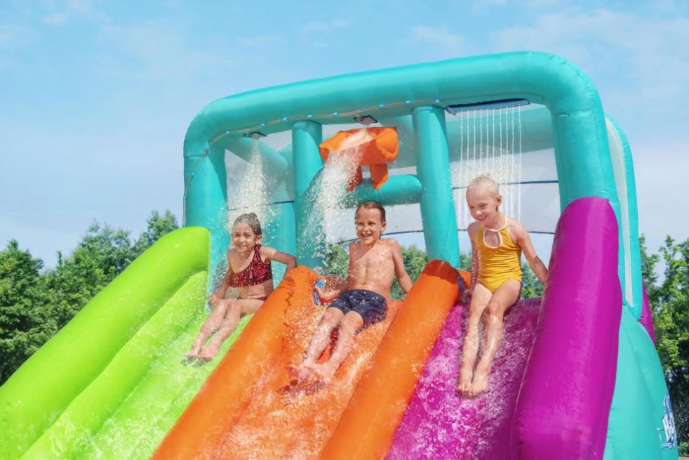 Bestway H2OGO! Triple Splash Course Inflatable Mega Water Park with Air Blower