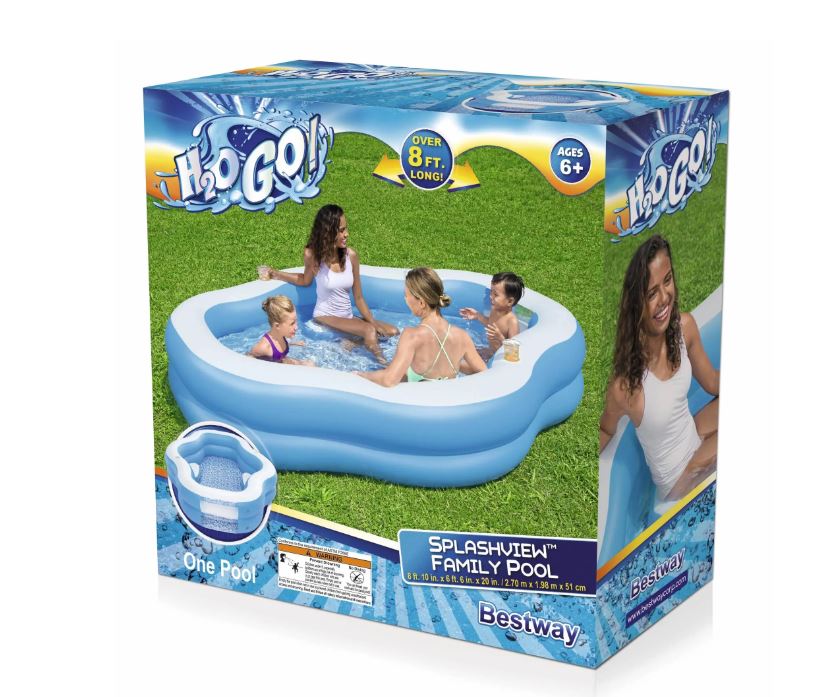 Bestway H2OGO! Splashview 8' Inflatable Kiddie Pool with See-Through Window