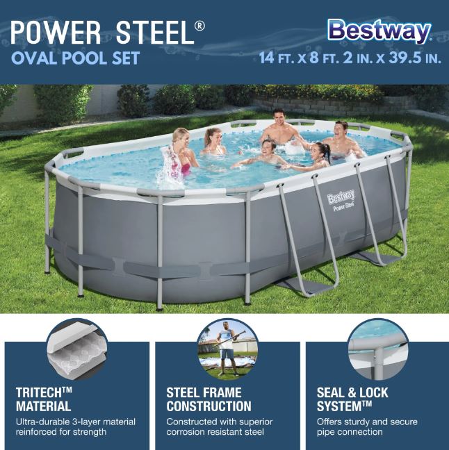 Piscina elevada Bestway Power Steel de 14' x 8'2" x 39,5"