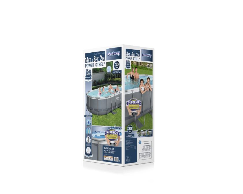 Piscina elevada Bestway Power Steel de 14' x 8'2" x 39,5"